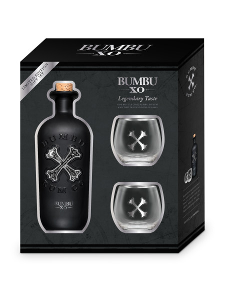 Rom Bumbu XO Legendary,0.7l+ 2 pahare