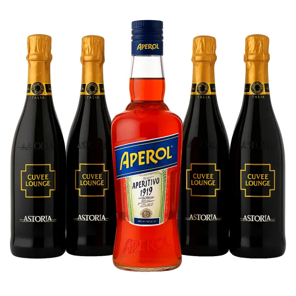 Pachet Aperitiv Aperol 0.7L + Lounge Astoria Brut 0.75L
