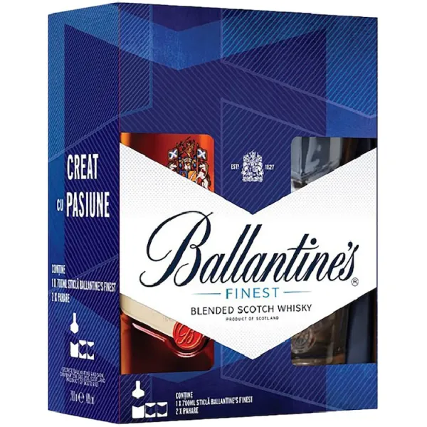 Ballantine's Finest 0.7L + 2 Pahare