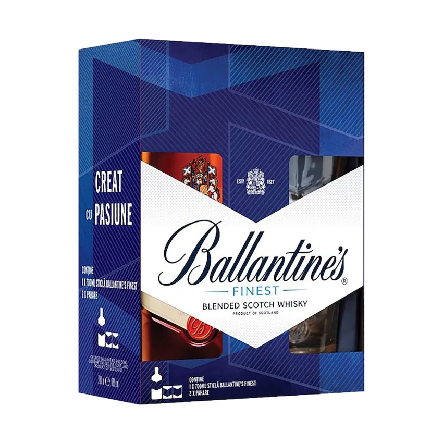 Ballantine's Finest 0.7L + 2 Pahare