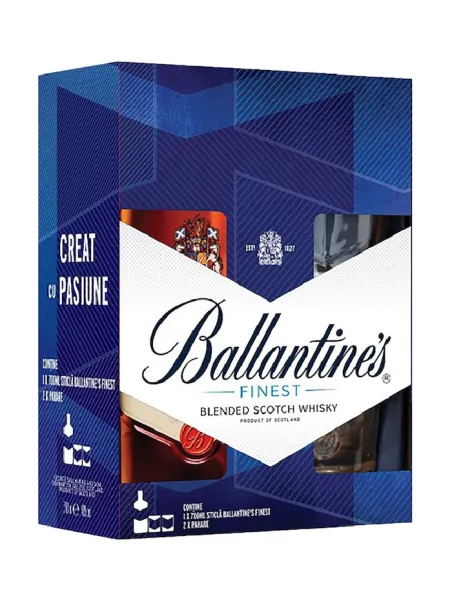 Ballantine's Finest 0.7L + 2 Pahare