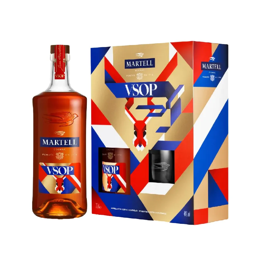Martell VSOP 0.7L + 2 Pahare Martell VSOP 0.7L + 2 Pahare